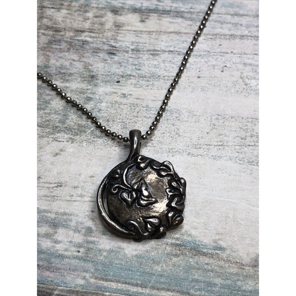 Coin Pendant Italy "I'll Never Stop Loving You" Necklace 925 Sterling Silver